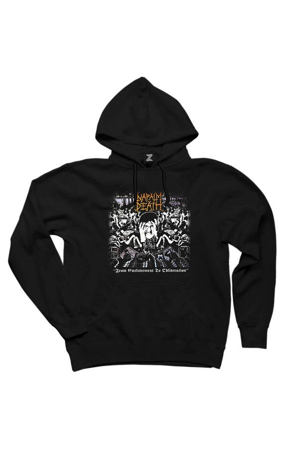 Z zepplin Napalm Death From Enslav Black Hooded Sweatshirt Hoodie Trendyol