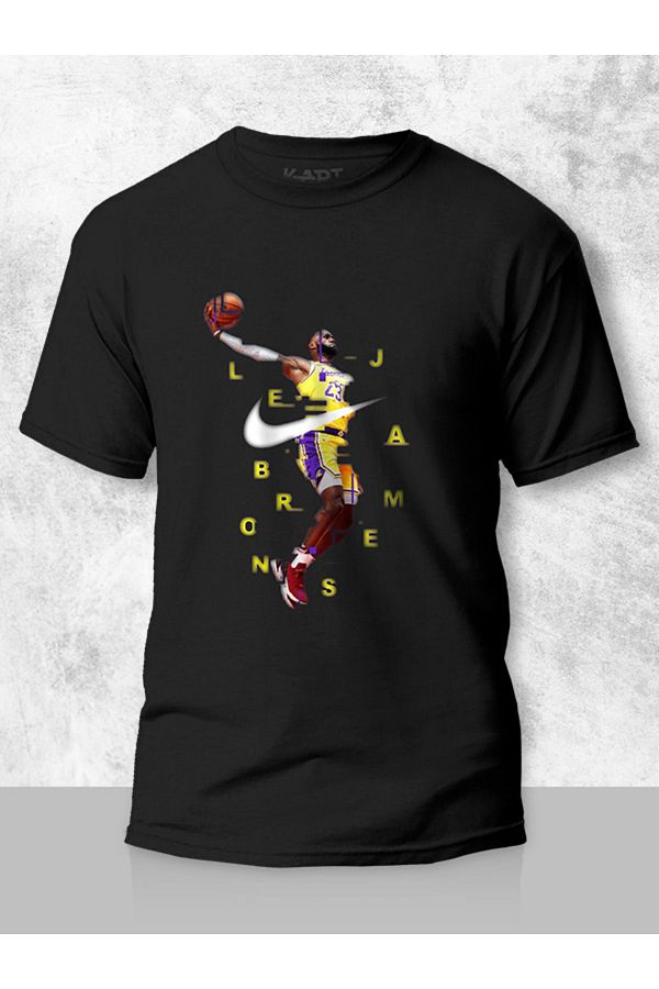 Ti ort Bask K art Clothing Black Lebron James Air Basket Print Designed Customized T Shirt Unisex Trendyol