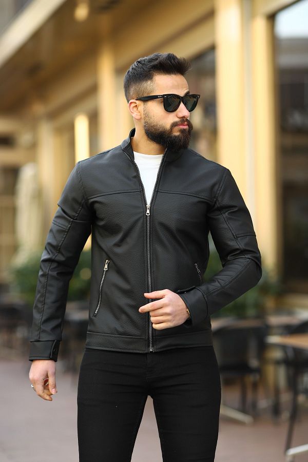 S M CLOTH NG New Season Men s Carbon Leather Jacket Trendyol