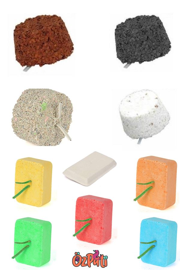 Özpati-Energy Block for Birds / Mineral / Clay / Charcoal Calcium Block Set 10 Pieces 1