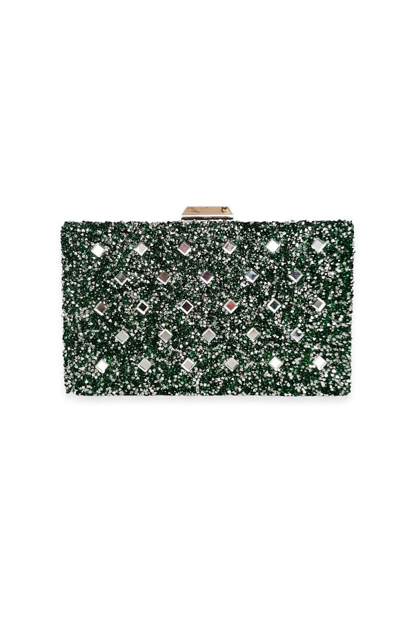 Bicanta Dark Green Color Stone Evening Bag Evening Bag Wedding Engagement Bag Clutch Bag Trendyol