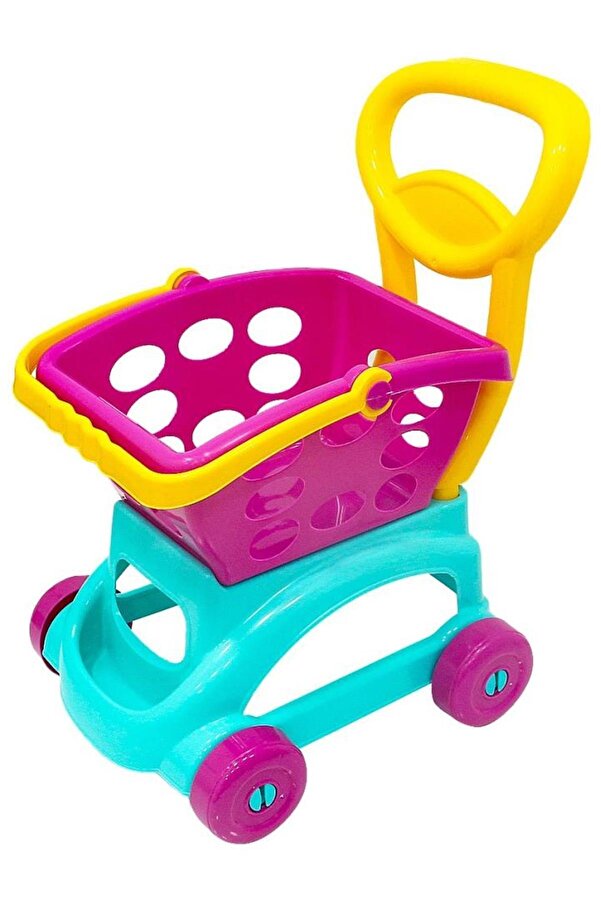 Genel Markalar Lisanslı Kız Çocuk Frozen Elsa Sepetli Oyuncak Market Arabası 24 Parça Aksesuarlı