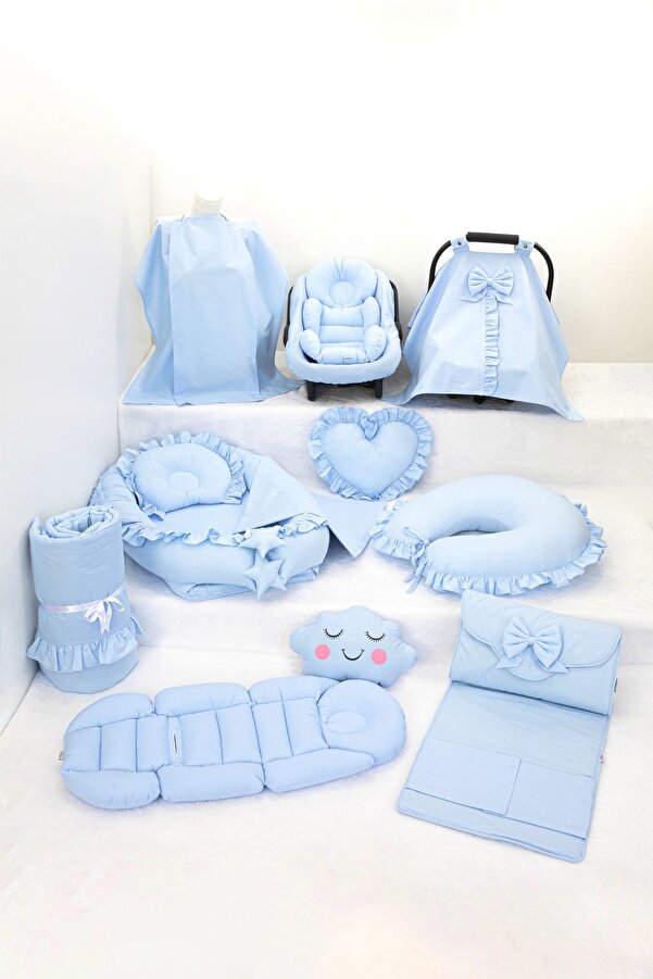 Umaybebek Babynest Puset Örtüsü Alt Açma Emzirme Yastığı Bel Destekli Ana Kucağı Bebek Arabası Minderi-tutmalı