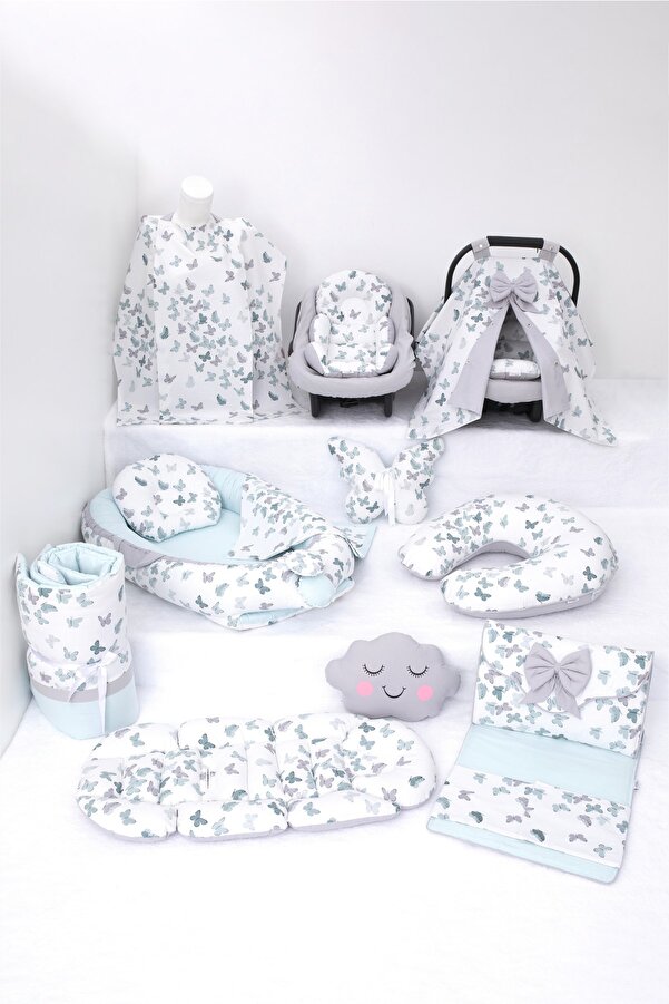 Umaybebek Babynest Puset Örtüsü Alt Açma Emzirme Yastığı Bel Destekli Ana Kucağı Bebek Arabası Minderi-tutmalı