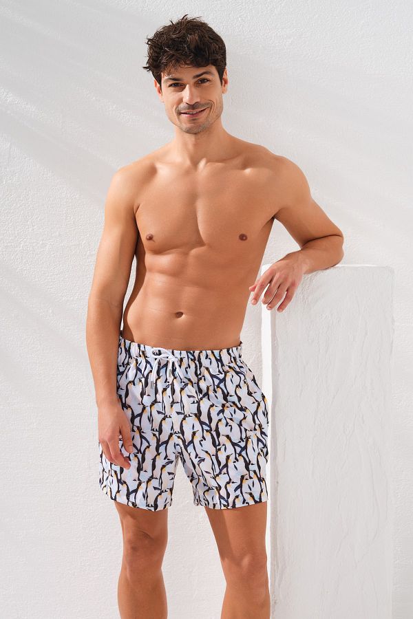 Pierre Cardin Swim Shorts Blue Patterned Trendyol