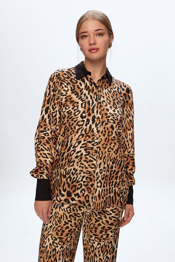 Love My Body-Dizajn košele s leopardím vzorom 1