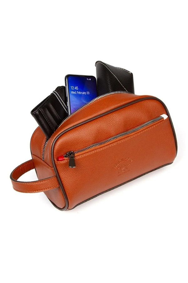 Newish Polo Men s Leather Shaving Travel Cosmetic Portfolio Care Hand Bag Daily Trendyol