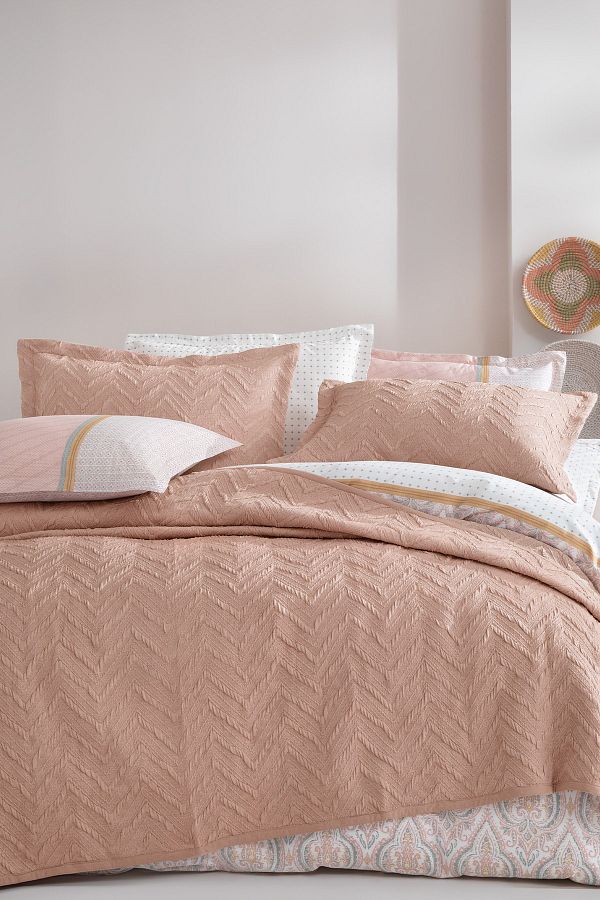Yataş-Curly Single Bedspread Set - Dusty Rose 1