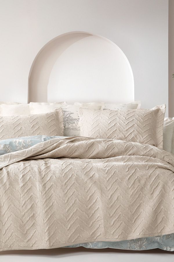 Yataş-Beige Color Curly Single Bedspread Set 1