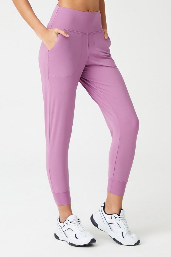 Los Ojos-Lavendelfarbene Jogginghose mit hoher Taille für Damen 1