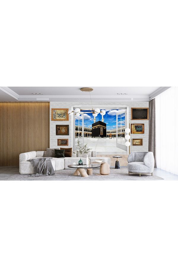 ARSLAN DEKOR-Empty Kaaba Pattern Wallpaper Inside the Window 1