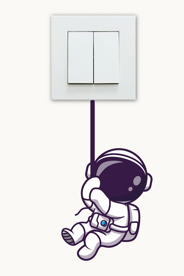 NeoPrint-Astronaut Themed Socket Socket Sticker Wall Switch Frame Ornament 1
