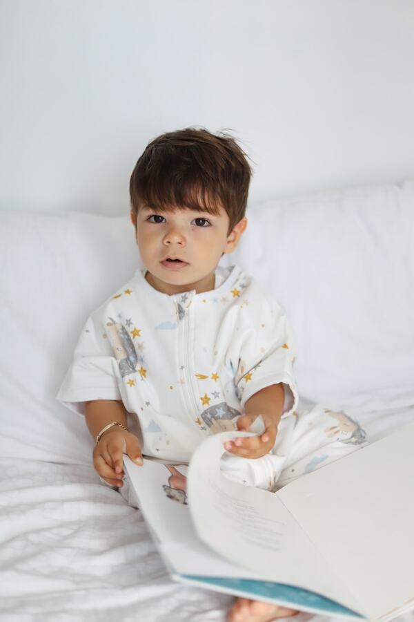 Ninna Kids 0.5 Tog (KISA KOLLU) Yazlık Bebek Ve Çocuk Uyku Tulumu-sleepy Bunny