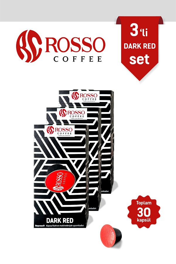 rosso coffee-Darkred Capsule Coffee Set of 3 10 Pack - Compatible with Nespresso Machines 1
