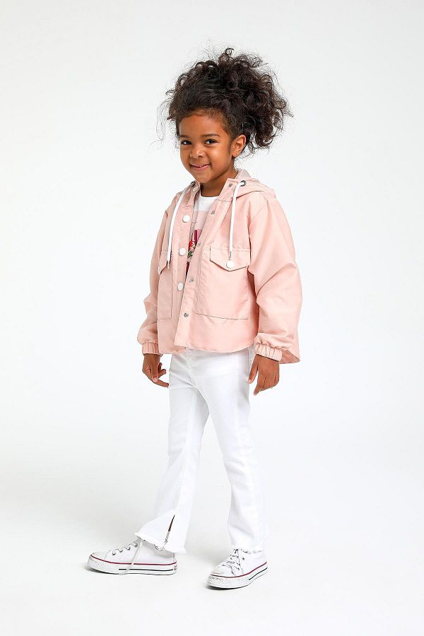 Escabel Baby Girl Hooded Spring Coat Trendyol