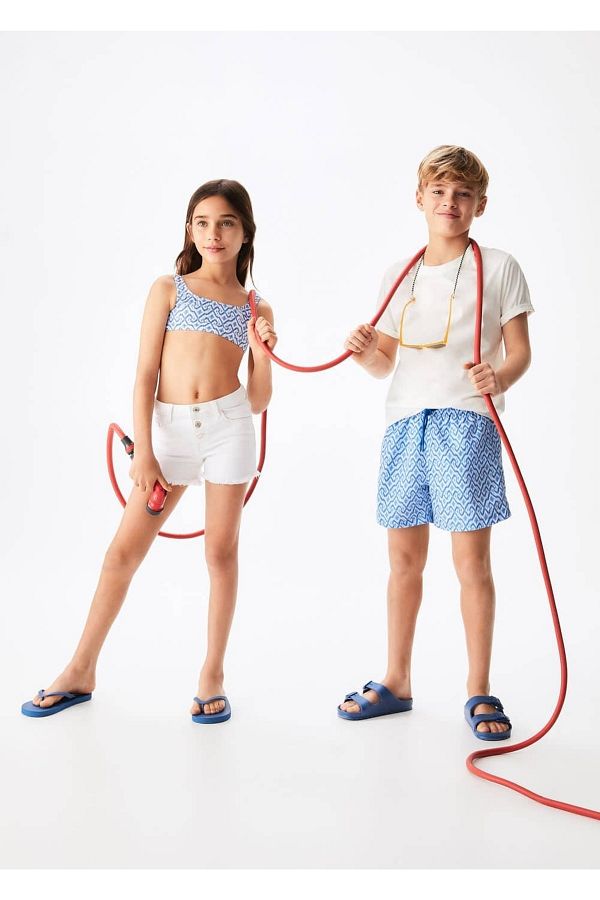 MANGO Kids Swim Shorts Blue Trendyol