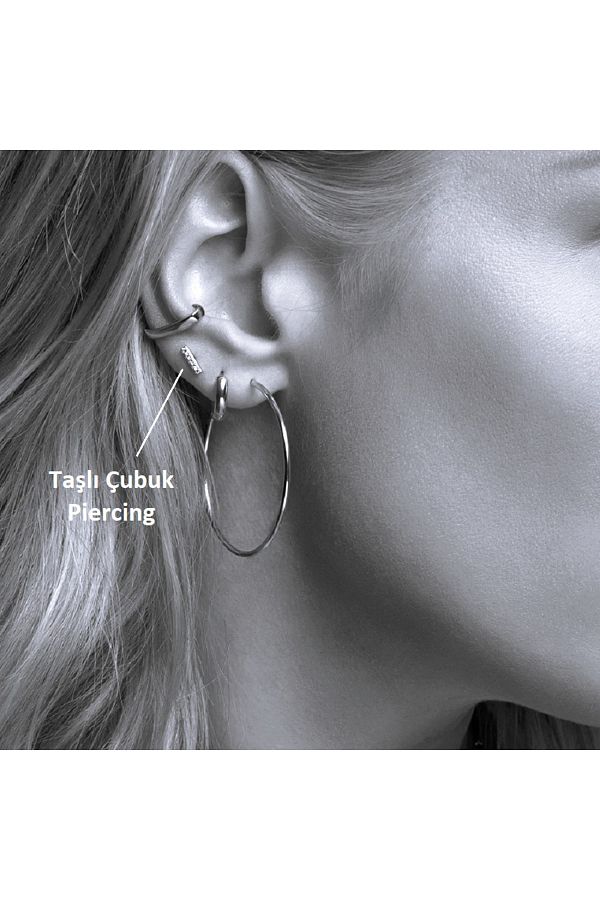 Heppii Surgical Steel Straight Bar Tragus Piercing Helix Cartilage Anti Helix Silver Color Trendyol