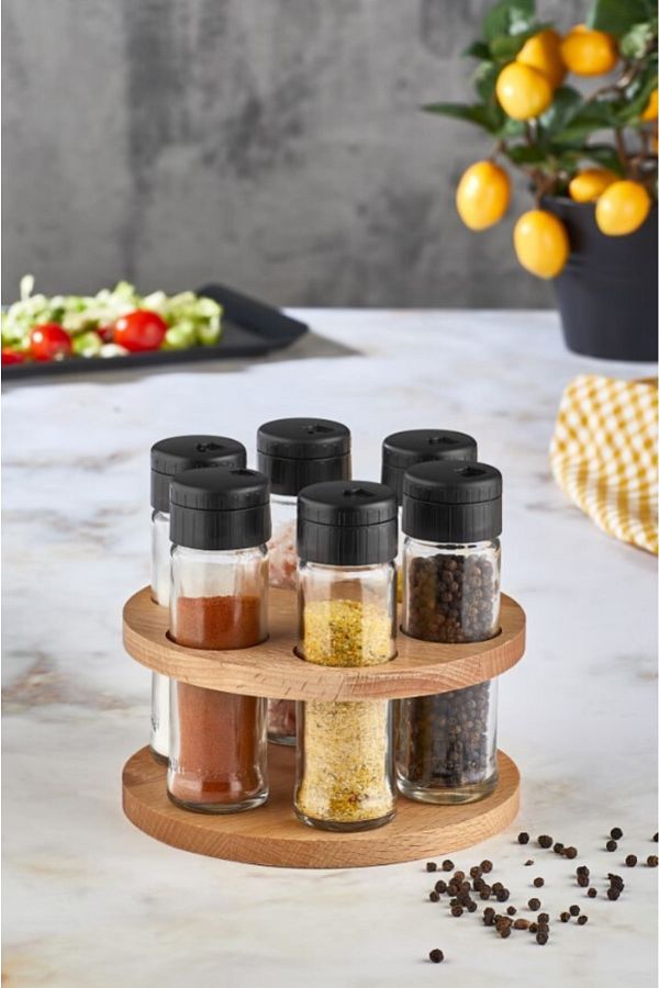 melik s Helyus 6 Piece Spice Rack Set Round 6 Piece Spice Set Trendyol