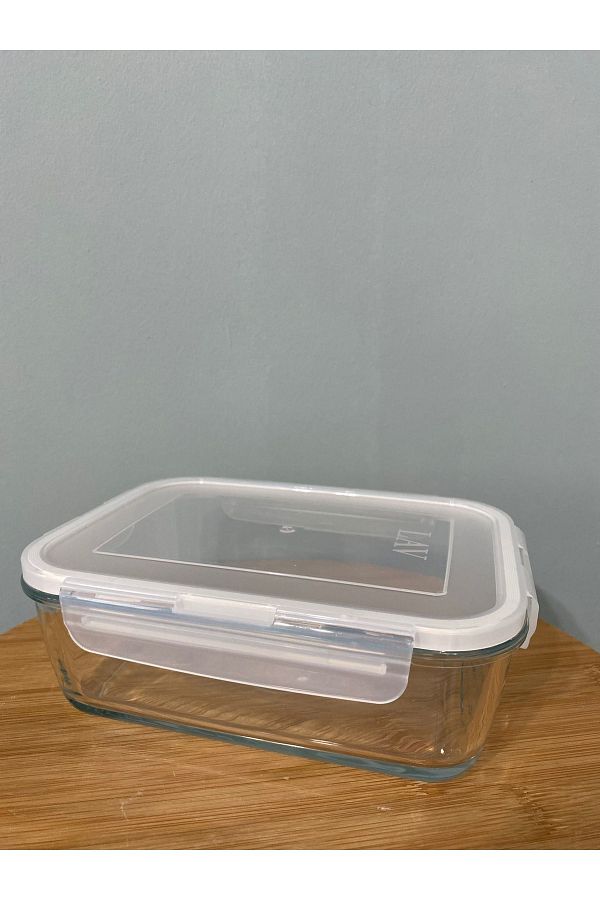 LAV-Glass Locked Storage Container 1200Cc-New Series Large Rectangular Glass Storage Container 1