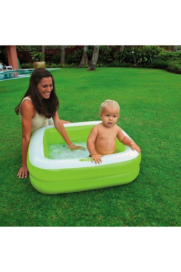 Intex-Mini Square Pool - Inflatable, Soft Base, 85X85X23 Cm-57100 1