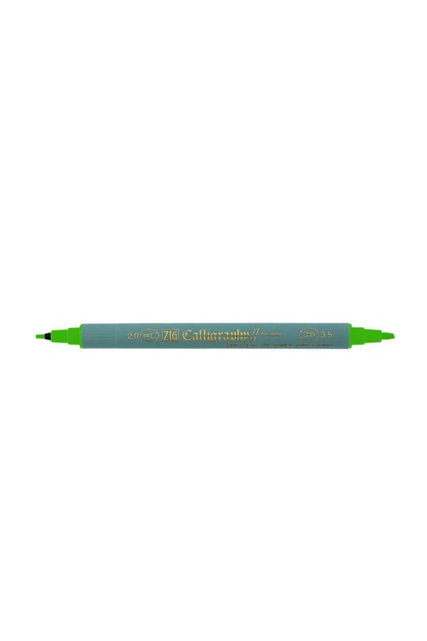 Zig-Calligraphy Pen Double Tip 2 mm + 3.5 mm Light Green 1
