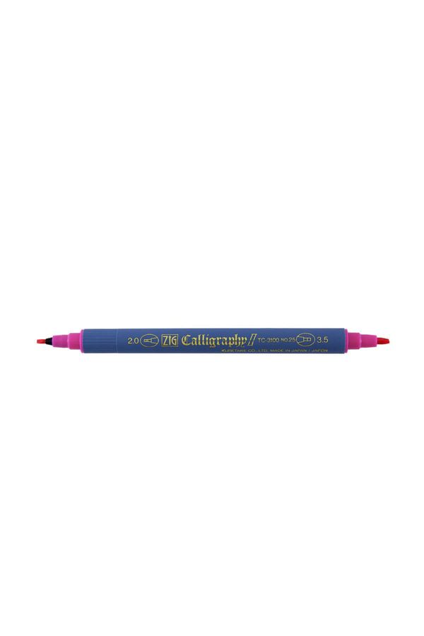 Zig-Calligraphy Pen Double Tip 2 mm + 3.5 mm Pink 1