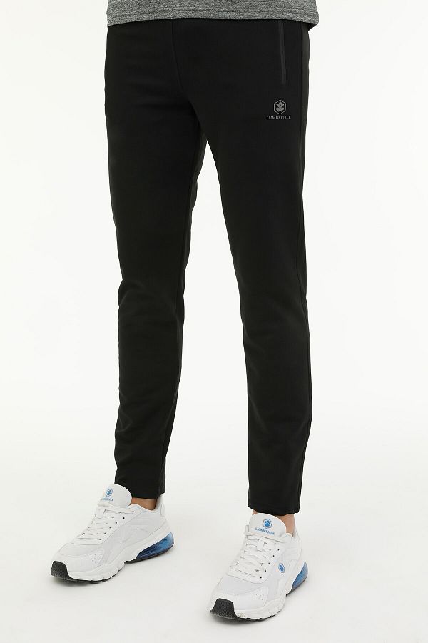 lumberjack-M-ct121 Basic Track Pant Μαύρο ανδρικό φούτερ 1