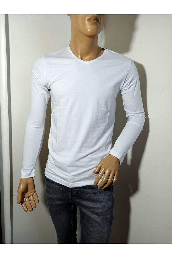 White lycra long sleeve top deals