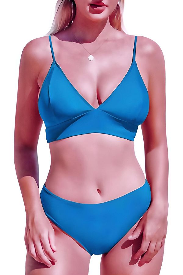 DEEP BEACH-Set bikini acoperit albastru Db200051bt 1