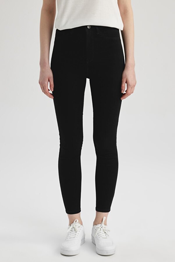 Pantalon skinny, slim à taille haute, 5 poches, fermeture éclair | Jeans | Pantalons