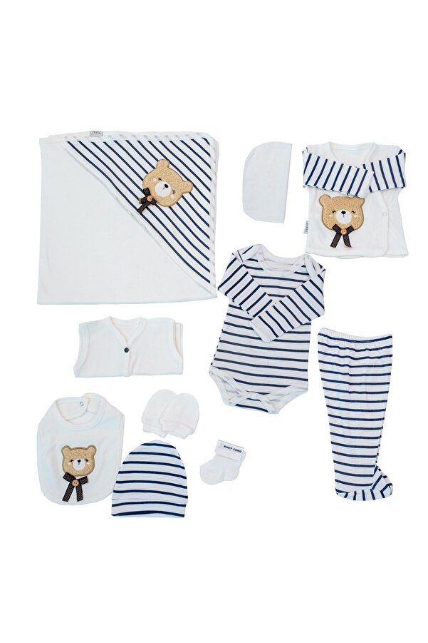 webombinoo Bayb Zuhu 10 Parca Organik Lüks Anti Alerjik Hastane Cıkışı Zıbın Set Yeni Doğan