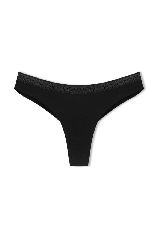 HNX-Interlock Laser Cut Mesh Rubber Non-Marking Thong Women's Panties 1