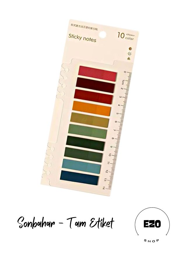 EZOSHOP-Post-it Sticky Notes Transparent Color Sticky Note Bookmark Label Bookmarks 200 Sheets Autumn 1