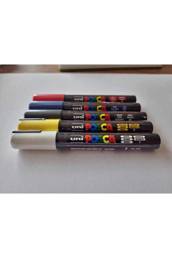 POSCA-Mega Unı Pc-5M Primary Colors Set of 5 1