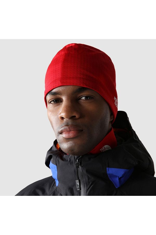 Red north face beanie top