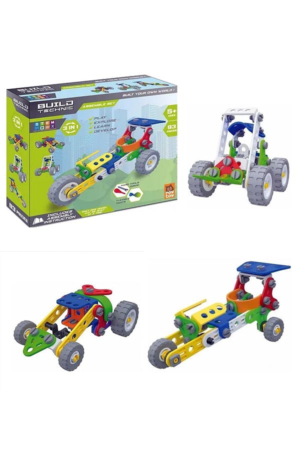 Sole-3in1 Build Technic Set, 93 Pieces Removable Buggy Car Block Building Set 1