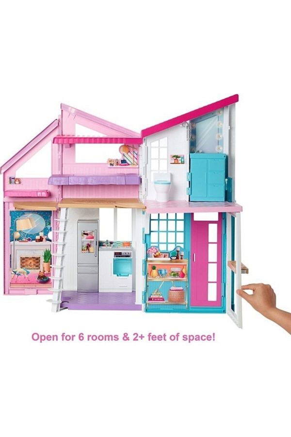 Barbie Malibu House Transformation Feature 2 Storey Doll House with More than 25 Pieces Fxg57 Trendyol