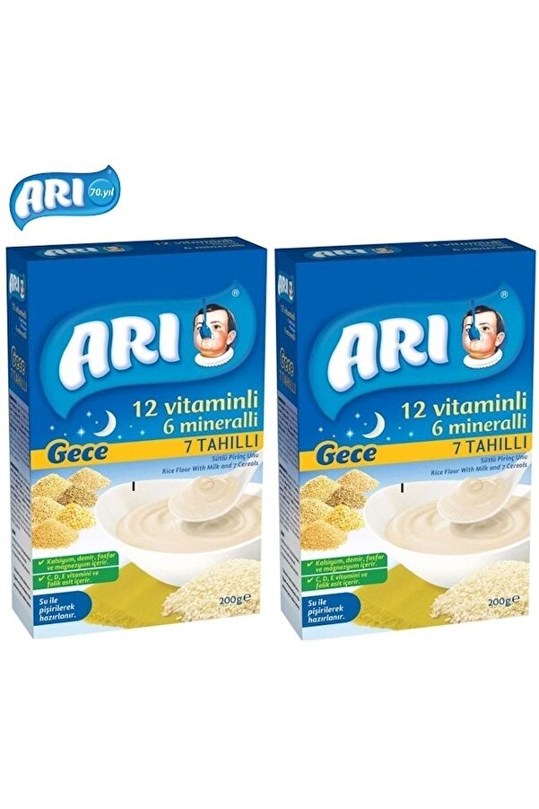 Arı Mama Pirinç Unu 200gr Gece 7 Tahıllı Sütlü (2 Li Set)