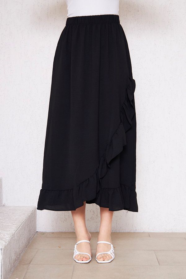 comstar-Fustă ayrobin lungă cu voloane, Fustă de vara, Fustă cu volan, Fustă Hijab, Fustă cadou 1