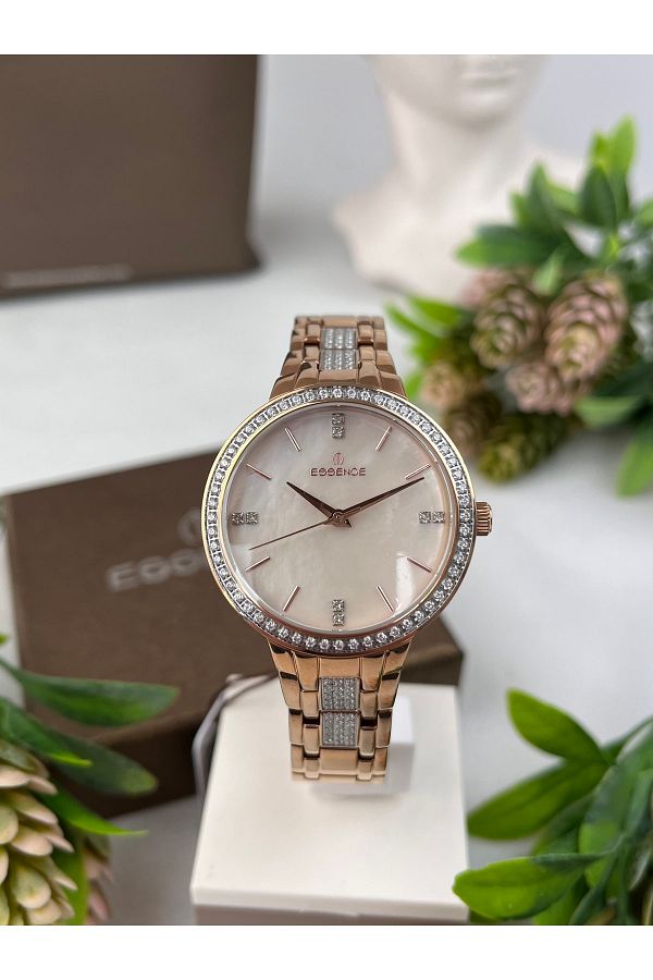 Essence Rose Gold Women s Wristwatch 5 Atm Waterproof 2 Years Warranty Trendyol