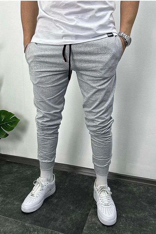 nsane Minds Men s Light Gray Slim Fit Tracksuit with Elastic Legs Trendyol