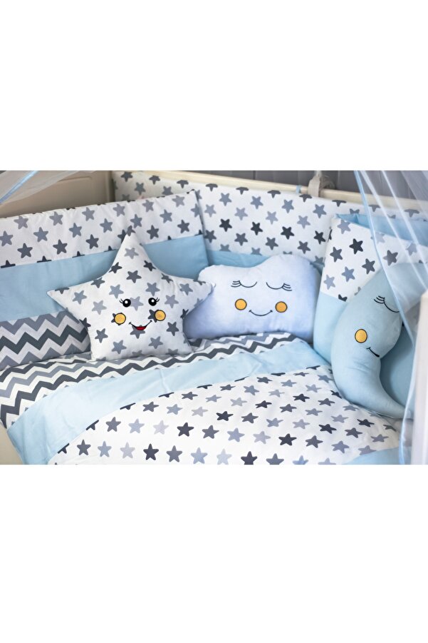 Kista Baby Bebek Uyku Seti Nevresim Takımı 60x120 Baby Gold Mavi