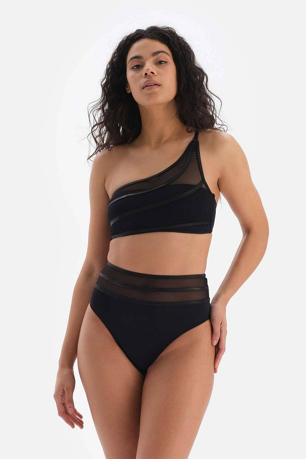 Dagi-Schwarze Hose mit hoher Taille 1
