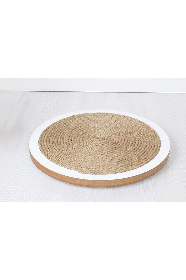 Femusa-Round Suction Cup Cat Scratching Board White 1