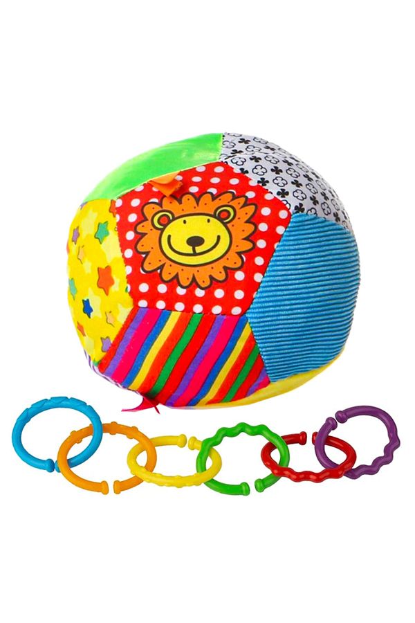 Tanny-Calimera Toys Set of 2 Rattle Soft Ball and 6-Piece Chain Teethers Set 1