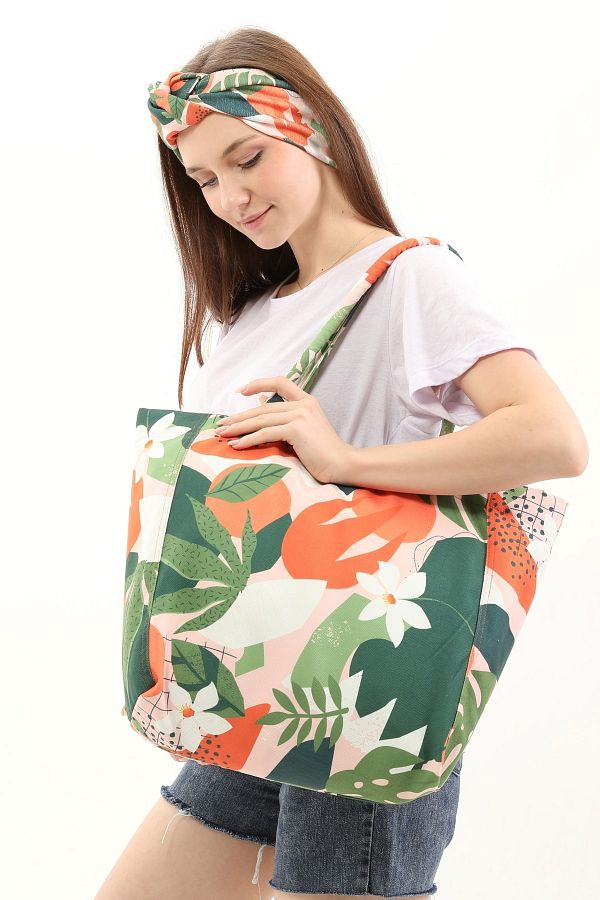 Bolder-Candy Orange Muster Haarbandana 1