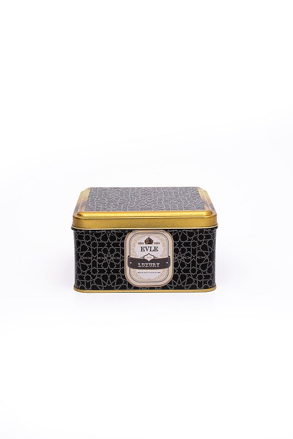 EVLE-Er026-V2 Trellis Patterned Square Metal Storage Container 16X16 cm 1
