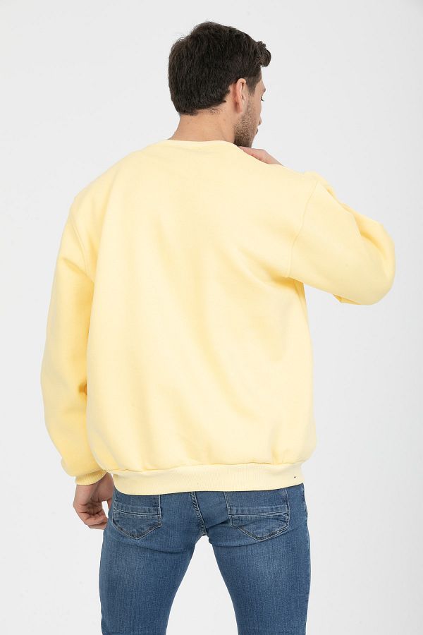 Light yellow crew neck sweatshirt deals