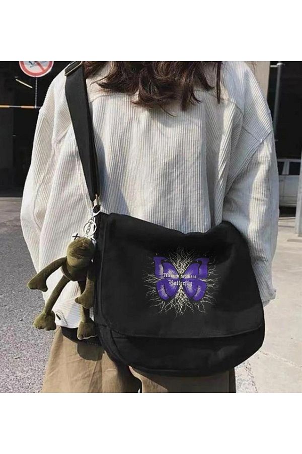 Toum-My Vision Butterfly Printed Messenger Bag 1