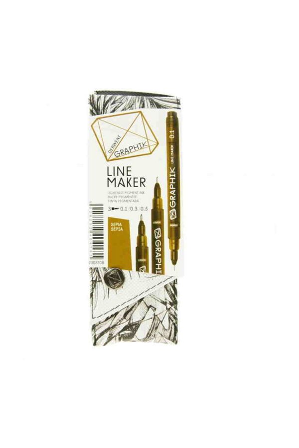 Derwent-Graphik Line Maker Technical Drawing and Graphic Pen Set of 3 Sepia 1